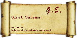 Girst Salamon névjegykártya